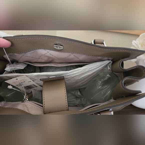 MICHAEL KORS HAMILTON MEDIUM SATCHEL SHOULDER PEBBLED LEATHER BAG DUSK - Picture 7 of 14